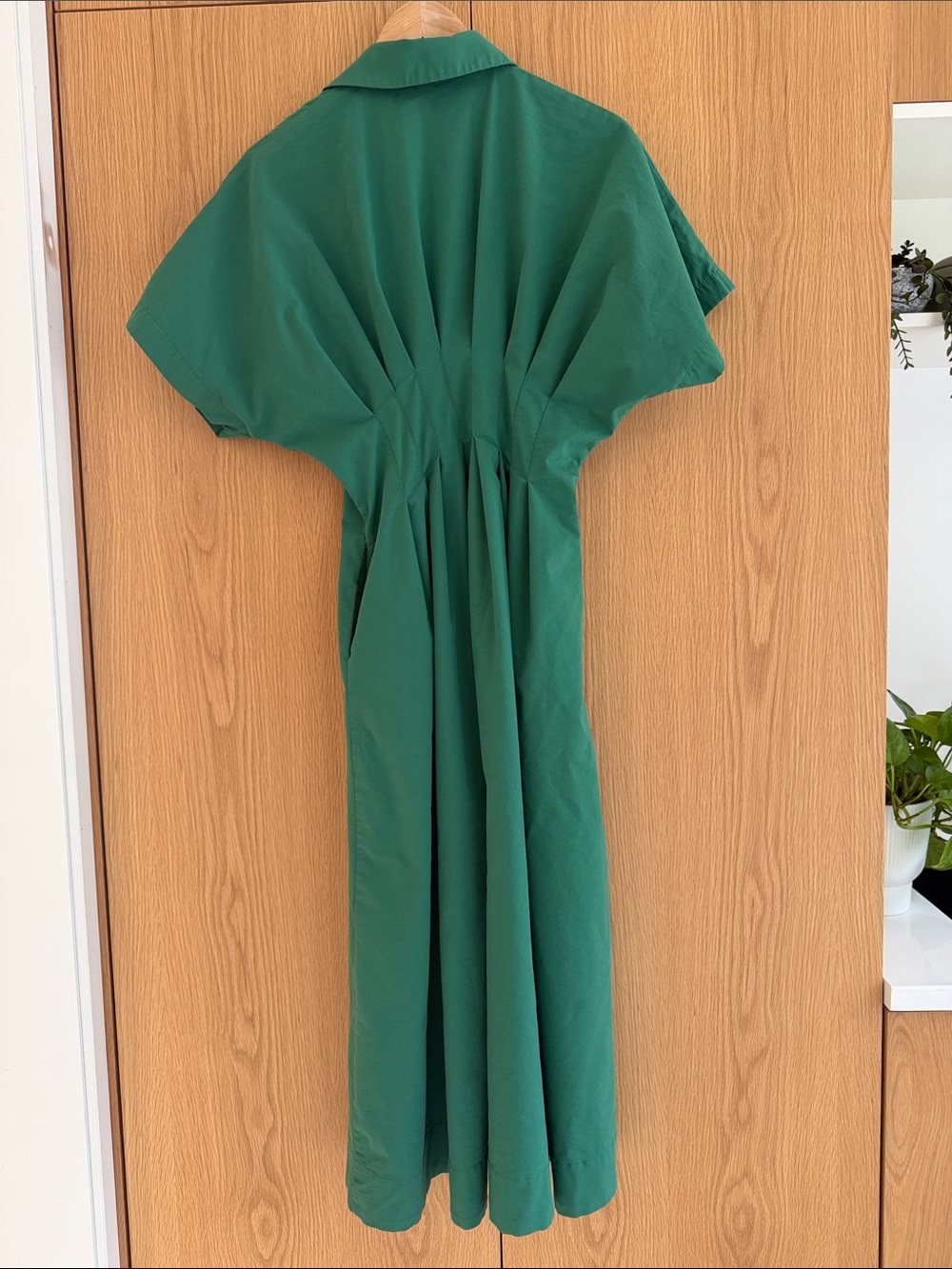 Anthropologie Tobie Shirtdress Exquise Emerald Green Midi Dress SMALL - Picture 5 of 5